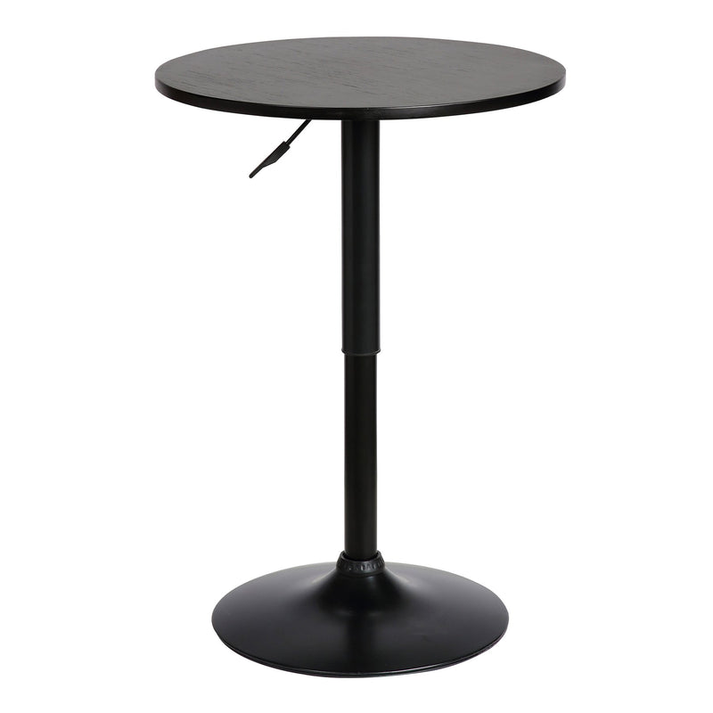 Bentley Adjustable Pub Table in Black Brushed Wood and Black Metal finish - Furniture City (CA)l