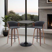 Bentley Adjustable Pub Table in Black Brushed Wood and Black Metal finish - Furniture City (CA)l