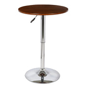Bentley Adjustable Pub Table in Walnut Wood and Chrome finish - Furniture City (CA)l