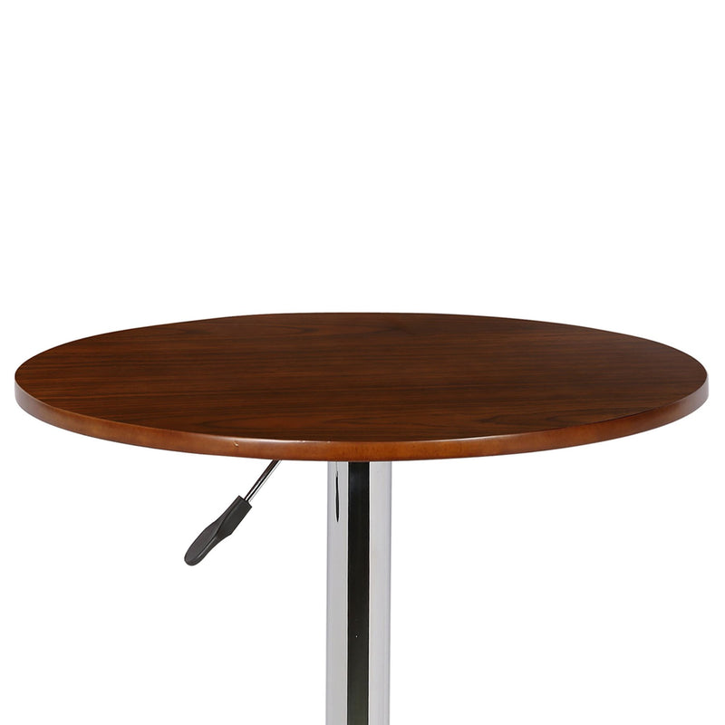 Bentley Adjustable Pub Table in Walnut Wood and Chrome finish - Furniture City (CA)l