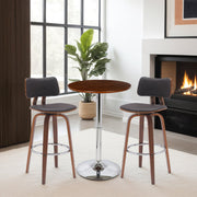 Bentley Adjustable Pub Table in Walnut Wood and Chrome finish - Furniture City (CA)l