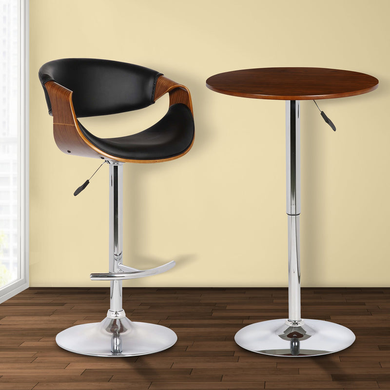 Bentley Adjustable Pub Table in Walnut Wood and Chrome finish - Furniture City (CA)l