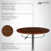 Bentley Adjustable Pub Table in Walnut Wood and Chrome finish - Furniture City (CA)l