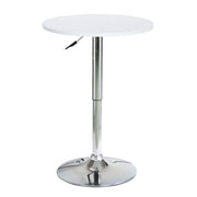 Bentley Adjustable Pub Table in White and Chrome Metal finish - Furniture City (CA)l