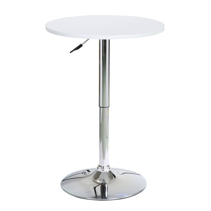 Bentley Adjustable Pub Table in White and Chrome Metal finish - Furniture City (CA)l