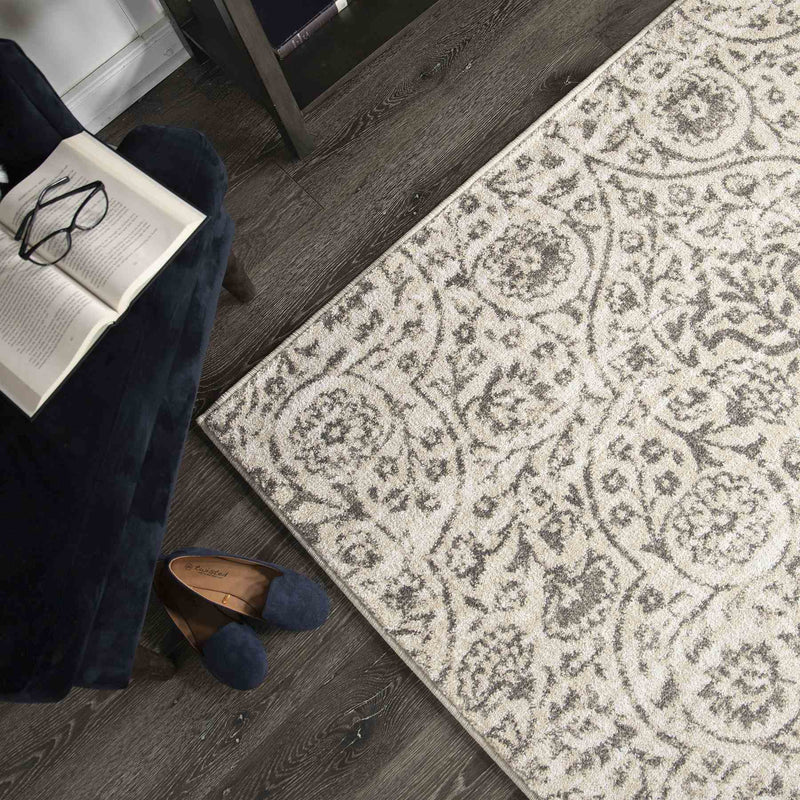 Berkeley Contemporary 5x8 Area Rug in Cream/Gray - Furniture City (CA)l