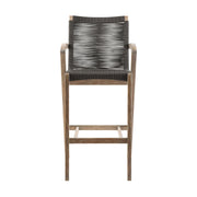 Brielle Outdoor Light Eucalyptus Wood and Charcoal Rope Counter Height Stool - Furniture City (CA)l