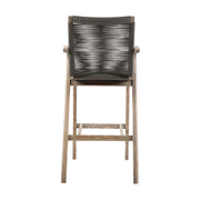Brielle Outdoor Light Eucalyptus Wood and Charcoal Rope Counter Height Stool - Furniture City (CA)l