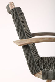 Brielle Outdoor Light Eucalyptus Wood and Charcoal Rope Bar Height Stool - Furniture City (CA)l