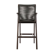 Brielle Outdoor Dark Eucalyptus Wood and Gray Rope Bar Height Stool - Furniture City (CA)l