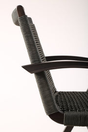 Brielle Outdoor Dark Eucalyptus Wood and Gray Rope Bar Height Stool - Furniture City (CA)l