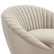 Bella Beige Velvet Swivel Accent Chair with Black Base - Furniture City (CA)l