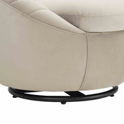 Bella Beige Velvet Swivel Accent Chair with Black Base - Furniture City (CA)l
