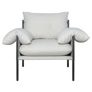 Bloom Accent Chair in Soft Oat Fabric  with Black Finish - Furniture City (CA)l