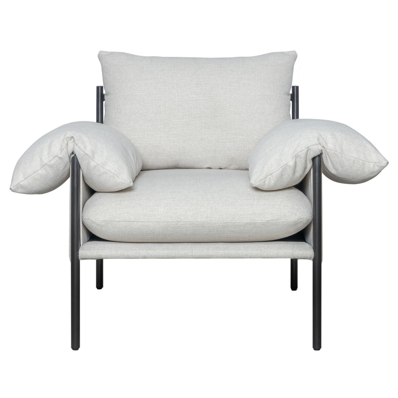 Bloom Accent Chair in Soft Oat Fabric  with Black Finish - Furniture City (CA)l