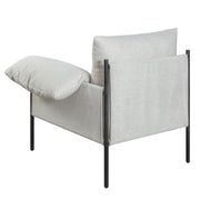 Bloom Accent Chair in Soft Oat Fabric  with Black Finish - Furniture City (CA)l