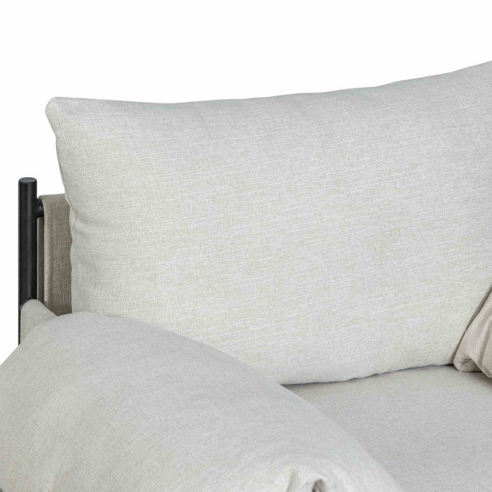 Bloom Accent Chair in Soft Oat Fabric  with Black Finish