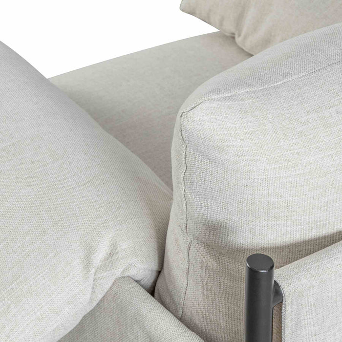 Bloom Accent Chair in Soft Oat Fabric  with Black Finish