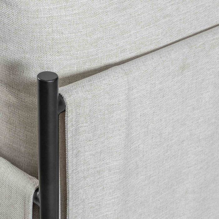 Bloom Accent Chair in Soft Oat Fabric  with Black Finish