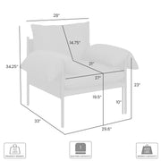 Bloom Accent Chair in Soft Oat Fabric  with Black Finish - Furniture City (CA)l