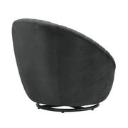 Bella Dark Gray Velvet Swivel Accent Chair with Black Base - Furniture City (CA)l