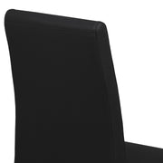 Blanca Contemporary Dining Chair in Black Faux Leather with Brushed Stainless Steel Finish - Set of 2 - Furniture City (CA)l