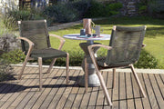 Brielle Outdoor Light Eucalyptus Wood and Charcoal Rope Dining Chairs - Set of 2 - Furniture City (CA)l