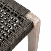 Brielle Outdoor Light Eucalyptus Wood and Charcoal Rope Dining Chairs - Set of 2 - Furniture City (CA)l