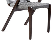 Brielle Outdoor Dark Eucalyptus Wood and Gray Rope Dining Chairs - Set of 2 - Furniture City (CA)l