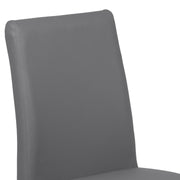 Blanca Contemporary Dining Chair in Gray Faux Leather with Brushed Stainless Steel Finish - Set of 2 - Furniture City (CA)l
