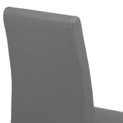Blanca Contemporary Dining Chair in Gray Faux Leather with Brushed Stainless Steel Finish - Set of 2 - Furniture City (CA)l