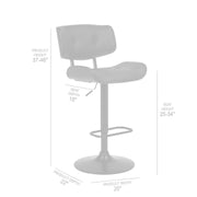 Brooklyn Adjustable Swivel Black Faux Leather and Black Wood Bar Stool with Black Base - Furniture City (CA)l