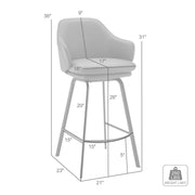 Brigden Black Faux Leather and Black Metal Swivel 26" Counter Stool - Furniture City (CA)l