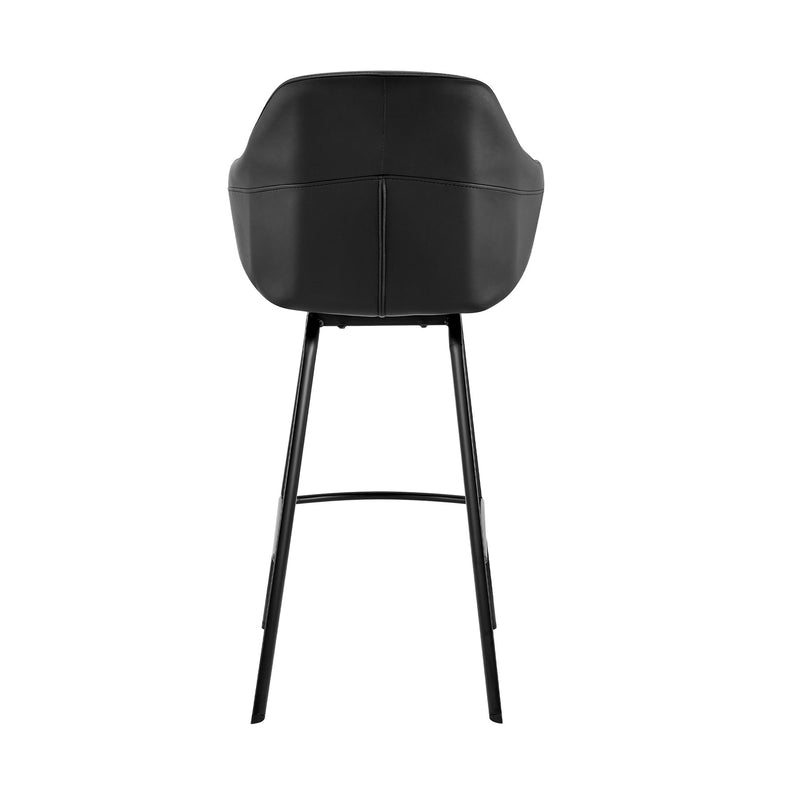 Brigden Black Faux Leather and Black Metal Swivel 26" Counter Stool - Furniture City (CA)l