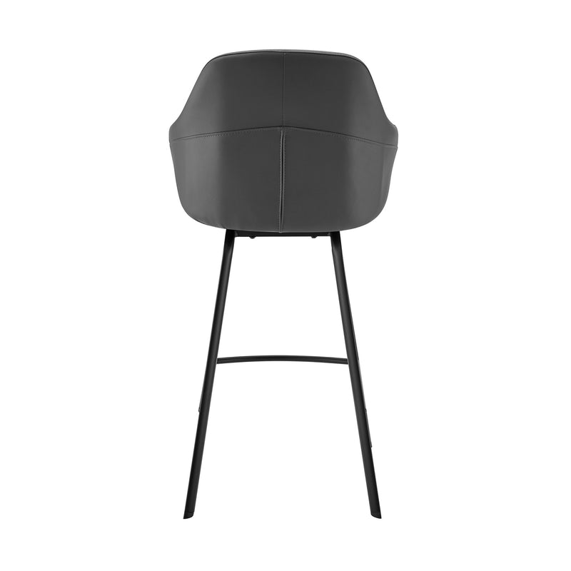 Brigden Gray Faux Leather and Black Metal Swivel 26" Counter Stool - Furniture City (CA)l