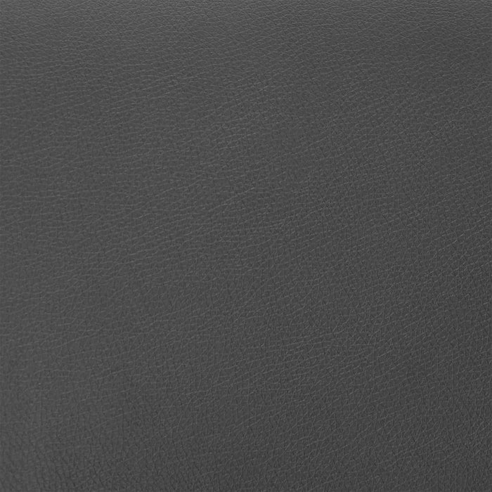 Brigden Gray Faux Leather and Black Metal Swivel 26" Counter Stool