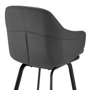 Brigden Gray Faux Leather and Black Metal Swivel 30" Bar Stool - Furniture City (CA)l