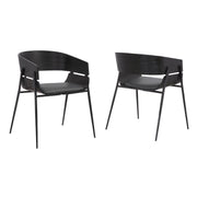 Bronte Wood and Metal Contemporary Dining Room Chairs Set of 2 - Furniture City (CA)l