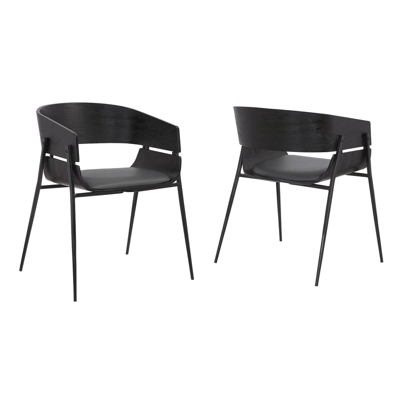 Bronte Wood and Metal Contemporary Dining Room Chairs Set of 2 - Furniture City (CA)l