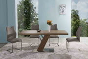 Bravo Contemporary Dining Chair In Coffee Faux Leather and Brushed Stainless Steel Finish - Set of 2 - Furniture City (CA)l
