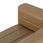 Brea 90.5 in. 3-Seater Sofa in Bistre Brown Faux Leather with Rectangular Seat and Square Arms - Furniture City (CA)l