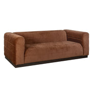 Brea 90.5 in. 3-Seater Sofa in Logan Brown Fabric with Rectangular Seat and Square Arms - Furniture City (CA)l