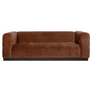 Brea 90.5 in. 3-Seater Sofa in Logan Brown Fabric with Rectangular Seat and Square Arms - Furniture City (CA)l