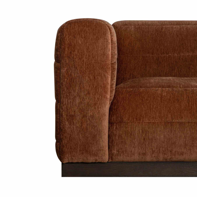 Brea 90.5 in. 3-Seater Sofa in Logan Brown Fabric with Rectangular Seat and Square Arms - Furniture City (CA)l