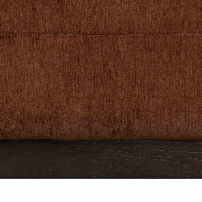 Brea 90.5 in. 3-Seater Sofa in Logan Brown Fabric with Rectangular Seat and Square Arms