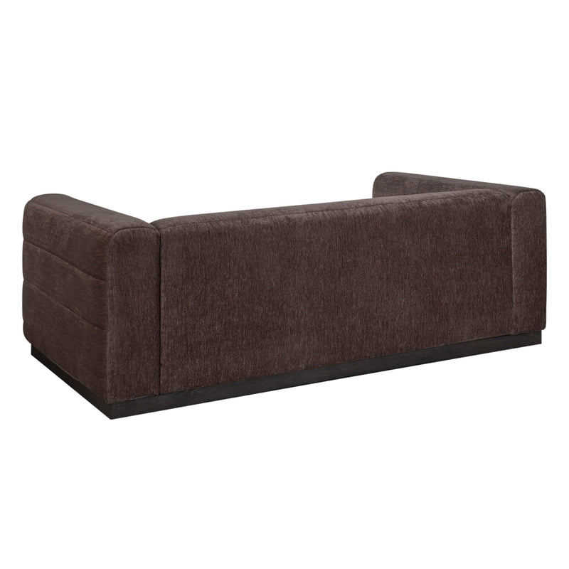 Brea 90.5 in. 3-Seater Sofa in Mocha Bean Fabric with Rectangular Seat and Square Arms - Furniture City (CA)l