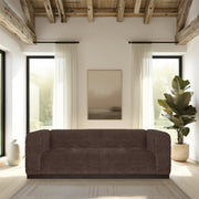 Brea 90.5 in. 3-Seater Sofa in Mocha Bean Fabric with Rectangular Seat and Square Arms - Furniture City (CA)l