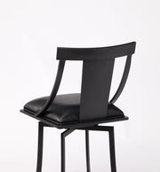 Brisbane Contemporary 26" Counter Height Barstool in Matte Black Finish and Black Faux Leather - Furniture City (CA)l