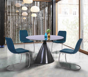 Brittany Contemporary Dining Table in Gray Matte Finish and Gray Glass Top - Furniture City (CA)l