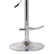 Butterfly Adjustable Height Swivel Black Faux Leather and Walnut Wood Bar Stool with Chrome Base - Furniture City (CA)l